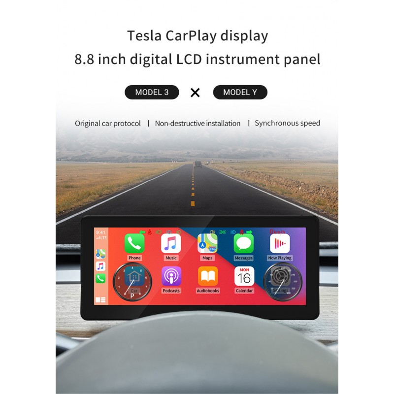 Pantalla 8.8 CarPlay & Android Auto Testa Model 3 Y
