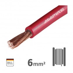 50m Roll 12v Single Core Cable 6mm Ampire XSK06-RED