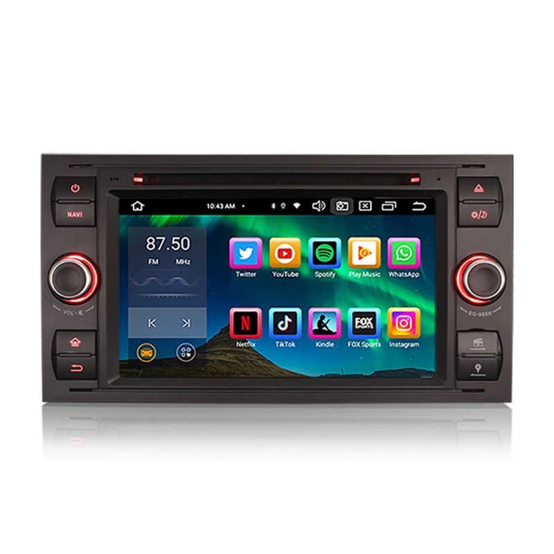Kit double din Ford Fiesta, Focus, Fusion, Galaxy, Kuga, S-Max et Transit  (anthracite)
